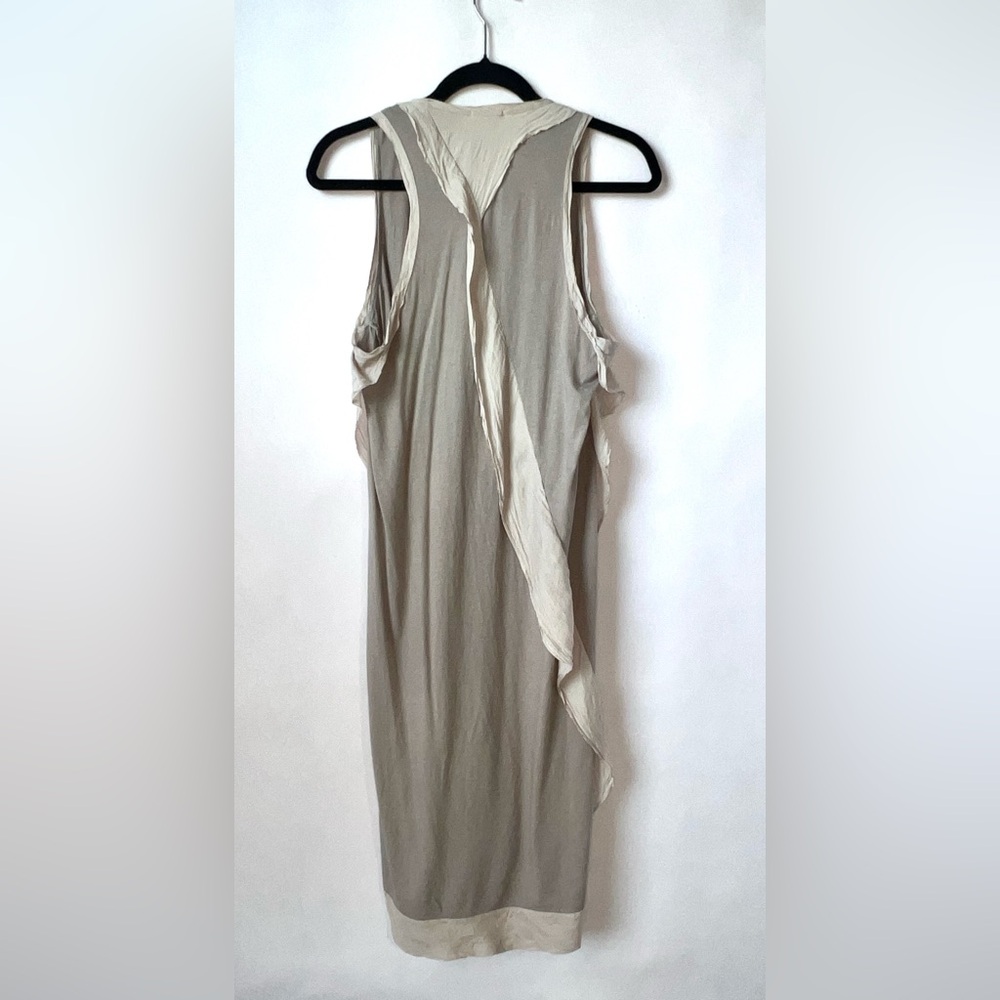 Clu Women's Gray Silk Hemp
Scoop Neck Sleeveless
Lagenlook Casual Midi Dress S - Picture 11 of 15